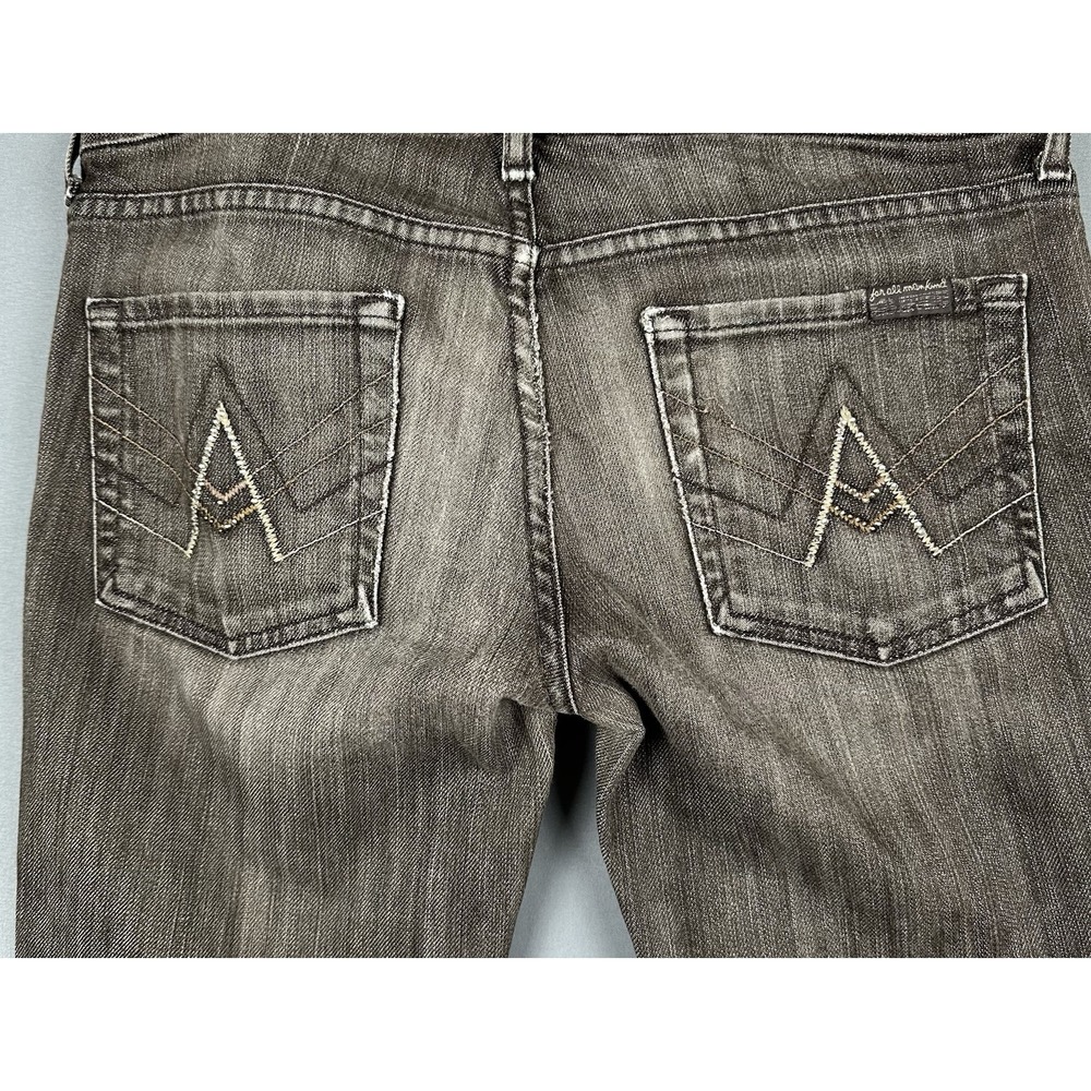 7 For All Mankind Jeans Womens Brown Distressed Bootcut Cotton Blend Size 28 - Picture 10 of 11